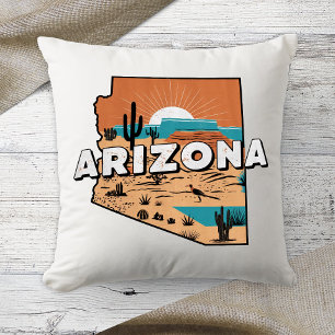 Heimatstaat Retro-Farbe Arizona Kissen