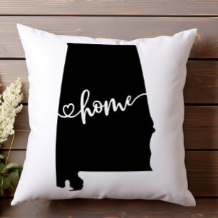 Heimatstaat Umriss Herz Alabama Kissen