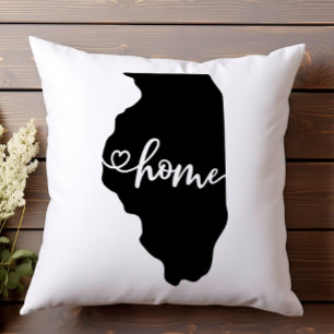 Heimatstaat Umriss Herz Illinois Kissen