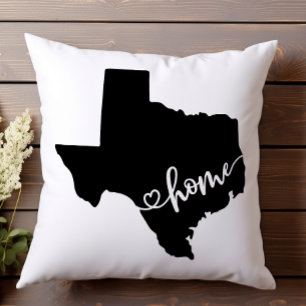 Heimatstaat Umriss Herz Texas Kissen