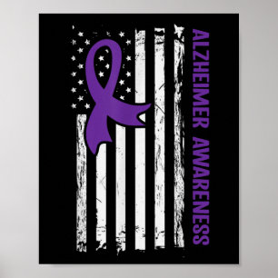 Heimer Awareness American Flag Poster