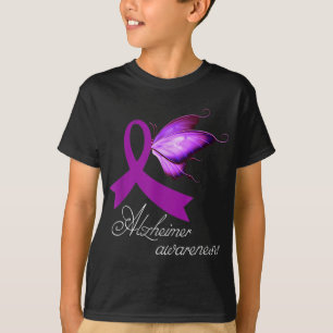 Heimer Awareness Lila Ribbon und Butterfly T-Shirt