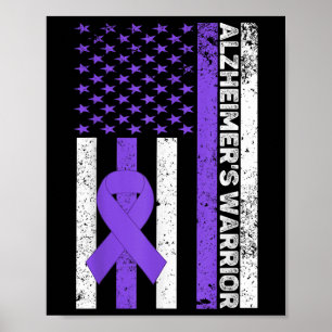 Heimer Warrior Usa Flag Heimers Awareness Lila Poster