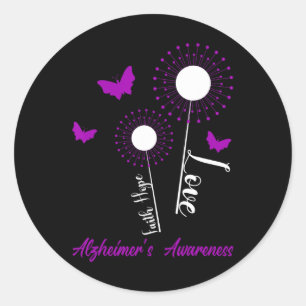 Heimerheimer Awareness Faith Hope Liebe Dandelion Runder Aufkleber