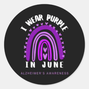 Heimerheimer Awareness I Wear Lila im Juni Heime Runder Aufkleber