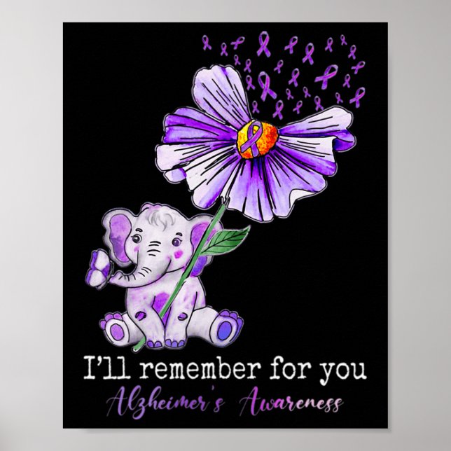 Heimerheimer Awareness Niedlich Elephant I will da Poster (Vorne)