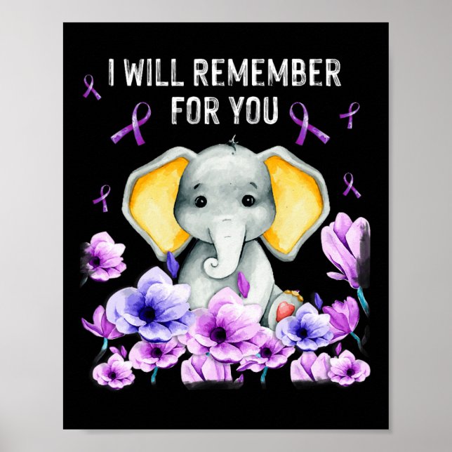 Heimerheimer Awareness Niedlich Elephant I will da Poster (Vorne)