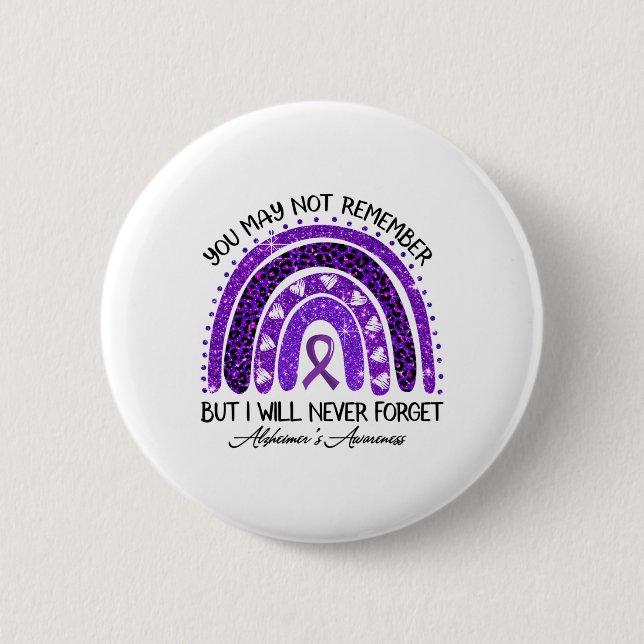 Heimerheimer Awareness Rainbow wird nie vergessen  Button (Vorderseite)