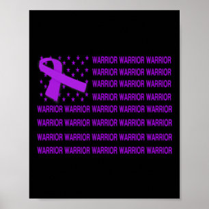 Heimerheimer Warrier Awareness - US-Flagge Lila R Poster