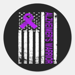 Heimerheimer Warrier Awareness - US-Flagge Lila R Runder Aufkleber