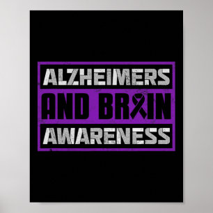 "Heimerheimer's and Brain Awareness Unity Ribbon" Poster
