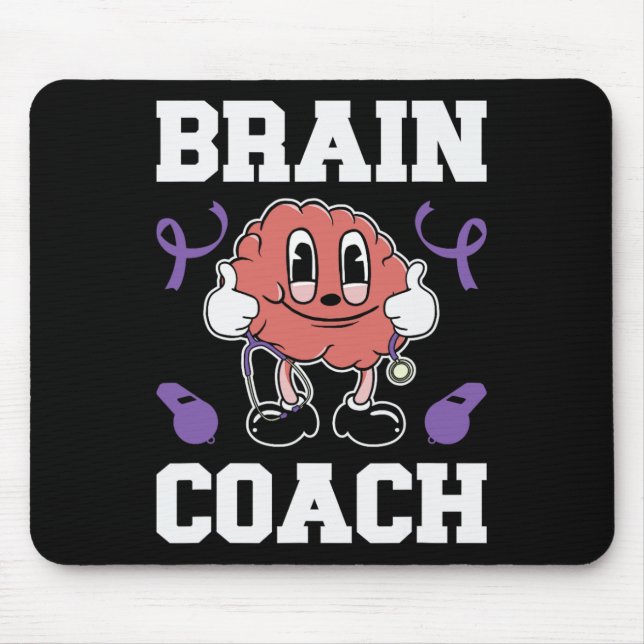 Heimerheimer's Awareness Ribbon Lila Brain Coach Mousepad (Vorne)