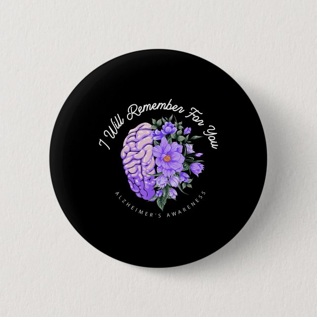 Heimers Awareness Ich werde für Sie Gehirn Button (Vorderseite)