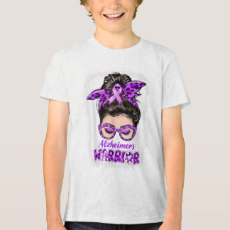 Heimers Awareness Lila Heimers Warrior Messy Bun Tri-Blend Shirt