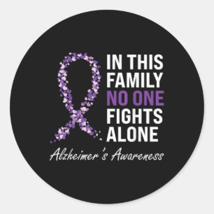 Heimers Awareness Lila Ribbon Dementia Mama Vater Runder Aufkleber