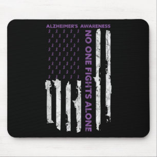 Heimers Awareness Month American Flag Warrior Deme Mousepad