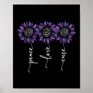 Heimers Awareness Peace Liebe Curee Sunflower Heim Poster