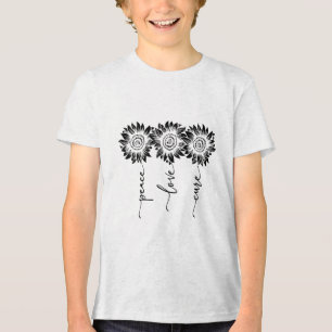 Heimers Awareness Peace Liebe Curee Sunflower Heim Tri-Blend Shirt