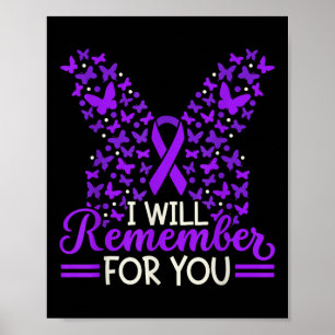 Heimers Awareness Ribbon Disease Dementia I Wear P Poster