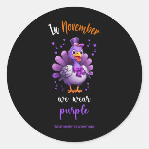 Heimers Shirt Turkey Lila Ribbon Heimers Awarene Runder Aufkleber