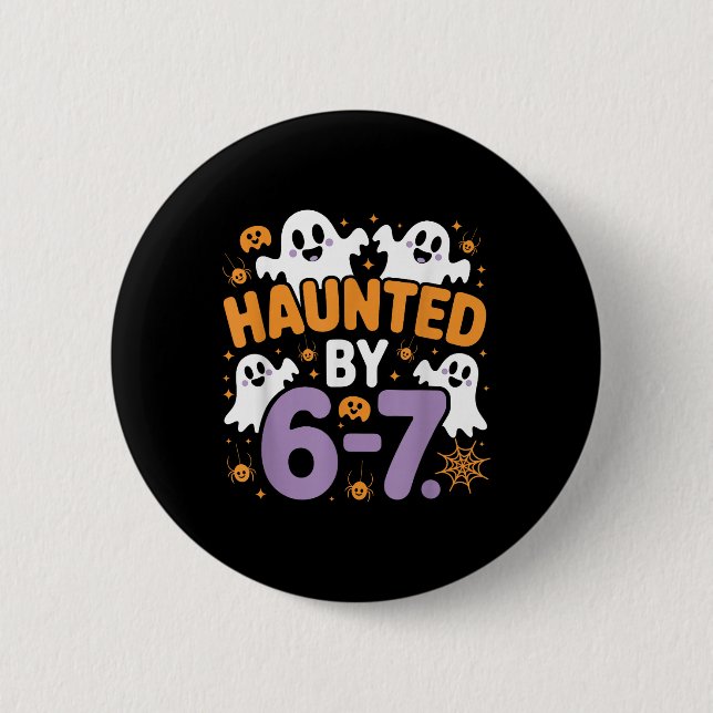 Heimgesuchte Sechs Sieben 6 7 Meme 67 Skeletthand  Button (Vorderseite)