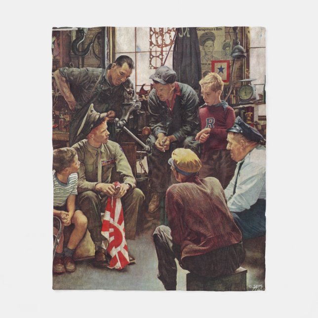 Heimische Marine Fleecedecke (Vorderseite)