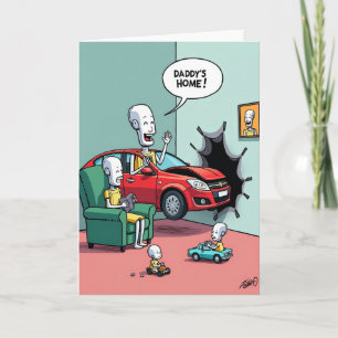 Heimkehr Vatertag Illustrationskarte Karte