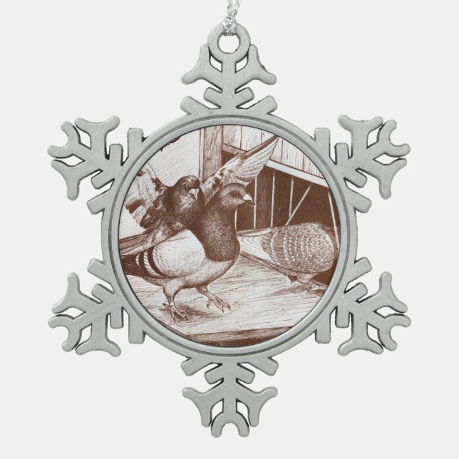 Heimkinder Schneeflocken Zinn-Ornament (Vorderseite)