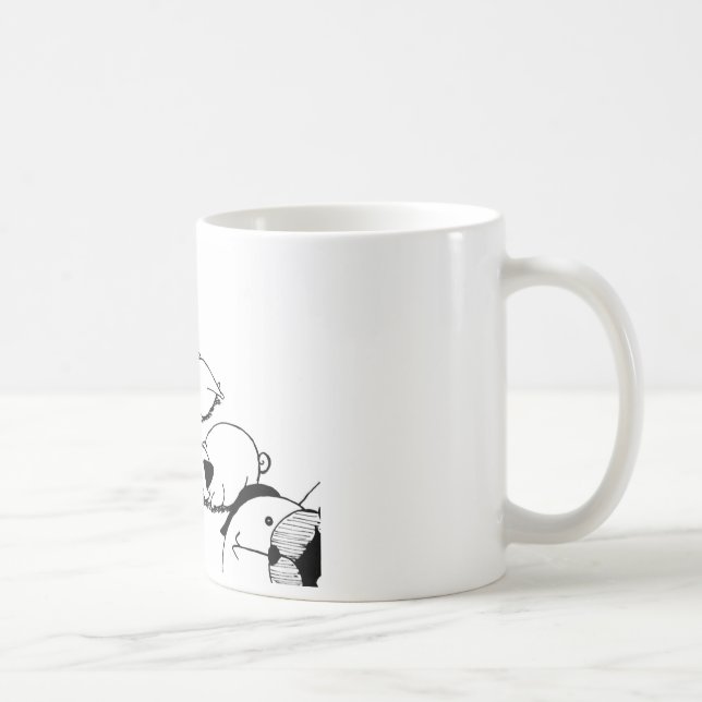 Heimlichkeits-Mops-Rolle Kaffeetasse (Rechts)
