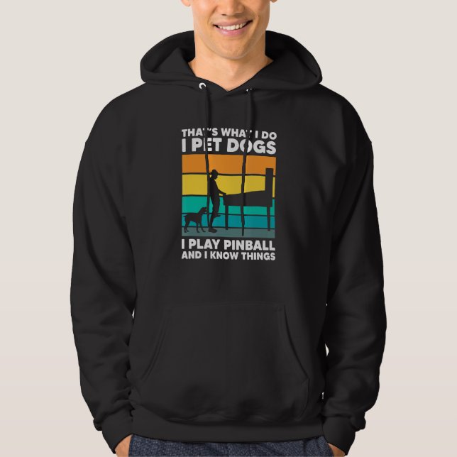 Heimtiere Hunde spielen Pinball Maschine Gamer Ret Hoodie (Vorderseite)