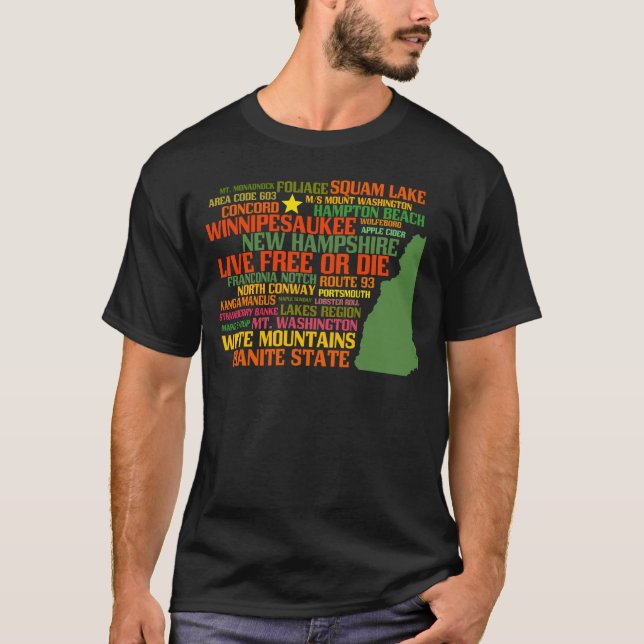 Heimwehkrank für New Hampshire T-Shirt (Vorderseite)