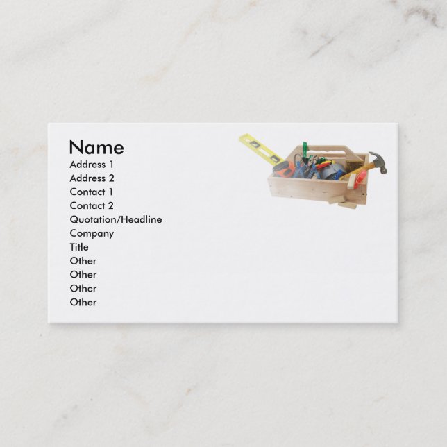 Heimwerker, Name, Adresse 1, Adresse 2, Kontakt 1… Visitenkarte (Vorderseite)
