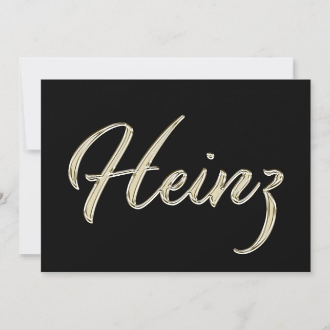 Heinz Nom or blanc Carte d'écriture manuscrite (Devant)