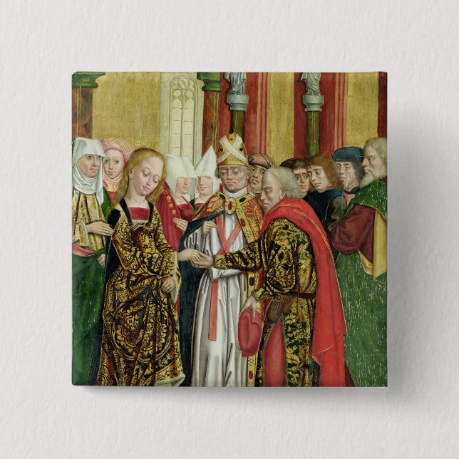 Heirat der Jungfrau, vom Hauben-Altar, 1499 Button (Vorderseite)