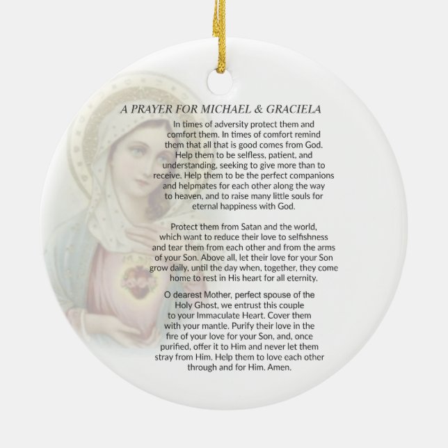 HEIRAT-GEBETS-HOCHZEITS-FOTO-MARY-ÜBERLAGERUNG KERAMIK ORNAMENT (Hinten)