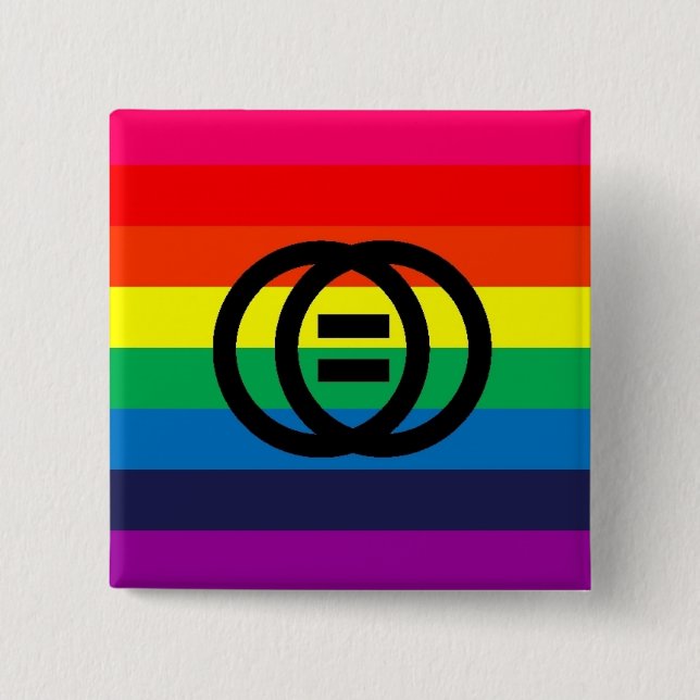 Heirat-Gleichheits-Regenbogen-Knopf Button (Vorderseite)