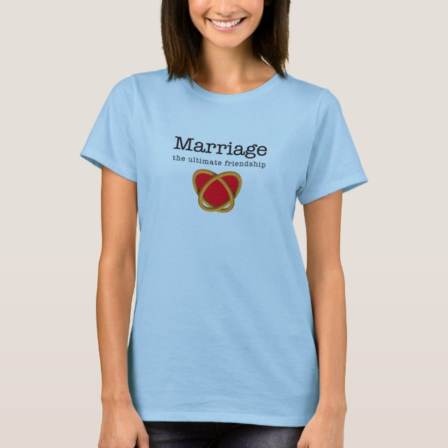Heirat-Herz-Ringe T-Shirt (Vorderseite)