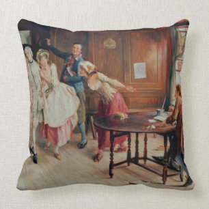 Heirat in Flotten-Straße, 1898 (Öl auf Leinwand) Kissen
