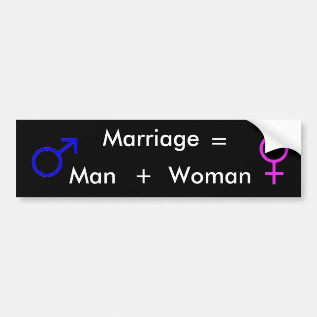 HEIRAT = MANN + FRAUEN-AUTOAUFKLEBER AUTOAUFKLEBER (Vorne)