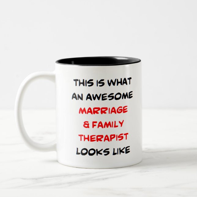 Heirat und Familientherapeut, phantastisch Zweifarbige Tasse (Links)