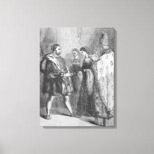 Heirat von Henry VIII und von Catherine Parr Leinwanddruck