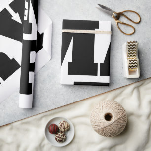 "Heirate mich" Schwarz-Weiß-Kühne Hochzeitsantrag Geschenkpapier