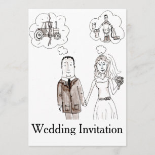 Heiraten eines Bauern Hochzeit Einladung