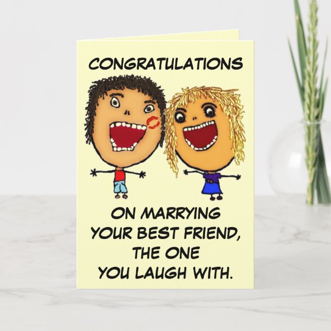 Heiraten Ihres besten Cartoon Karte (Vorderseite)