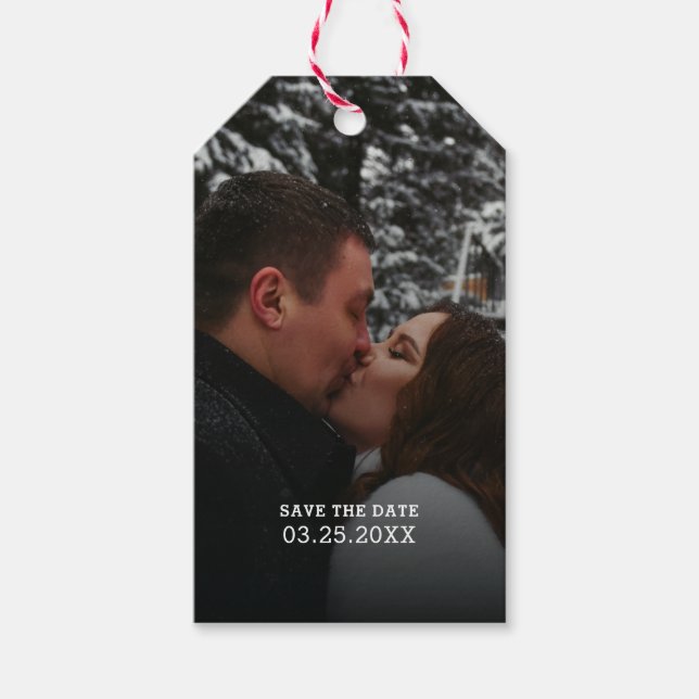 Heiraten Save the Date Weihnachten Geschenkanhänger (Vorderseite)