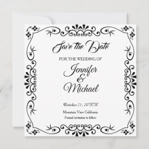 Heiraten Sie das Datum Blumenmuster Save The Date
