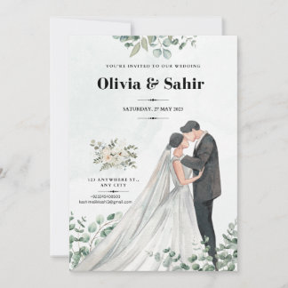 Heiraten Sie das Datum Hochzeitseinladungskarten e Einladung