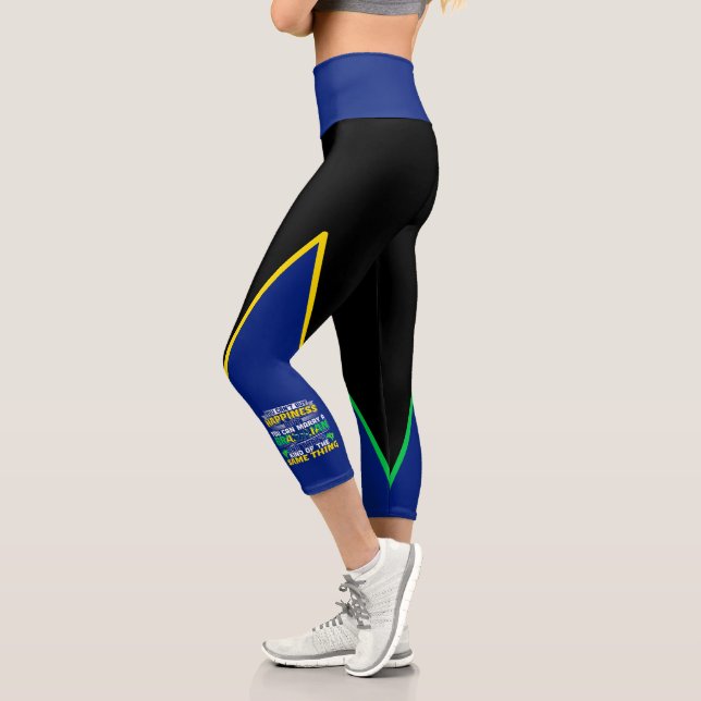 Heiraten Sie einen Brasilianer - Brasilien Glück Capri Leggings (Links)