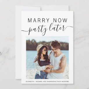 Heiraten Sie jetzt Party später Foto Kleinere Hoch