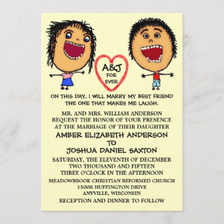 Heiraten Sie meinen besten Freund People Cartoon Einladung